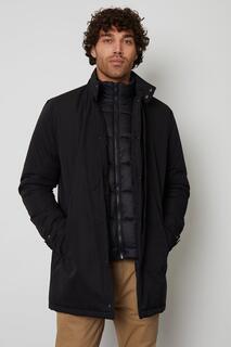 Непромокаемое пальто Central с воротником-воронкой и защитой от душа Threadbare, черный