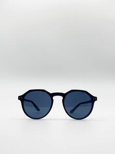 Классические солнцезащитные очки в стиле преппи с каплевидной переносицей SVNX, черный