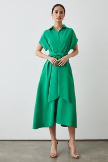 Платье-миди-рубашка с завязками спереди Debenhams, зеленый