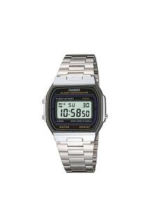 Классические цифровые кварцевые часы из нержавеющей стали - A164Wa-1Ves Casio, черный