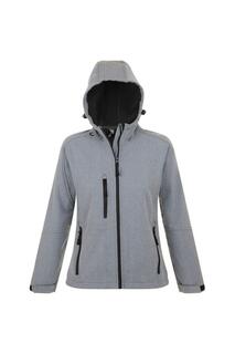 Куртка Soft Shell с капюшоном Replay (дышащая, ветрозащитная и водостойкая) SOL&apos;S, серый Sol's