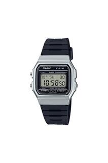 Классические цифровые кварцевые часы из нержавеющей стали - F-91Wm-7Aef Casio, черный