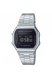 Классические цифровые кварцевые часы в стиле ретро из нержавеющей стали — A168Wem-1Ef Casio, черный