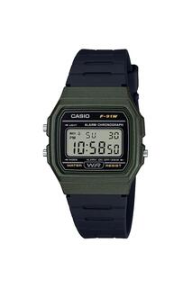 Классические цифровые кварцевые часы из пластика/смола - F-91Wm-3Aef Casio, черный