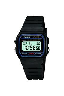Классические цифровые кварцевые часы из пластика/смола - F-91W-1Xy Casio, черный