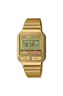 Классические цифровые кварцевые часы серии A120 с передней кнопкой — A120Weg-9Aef Casio, золото