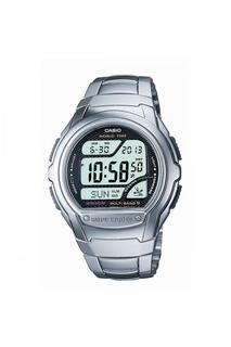 Классические цифровые часы Wave Ceptor из нержавеющей стали - Wv-58Rd-1Aef Casio, серый