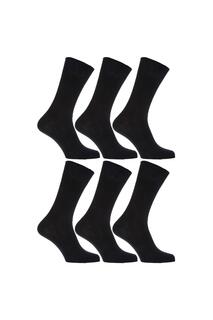 Неэластичные носки с мягким захватом из 100 % хлопка (6 шт. в упаковке) Universal Textiles, черный