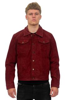 Куртка Trucker из козьей замши-Тараз Infinity Leather, красный