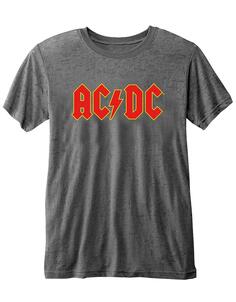 Футболка с логотипом напряжения Band Band Burnout AC/DC, серый