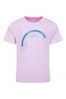 Футболка с пайетками Rainbow, рубашка из органического хлопка с короткими рукавами Mountain Warehouse, фиолетовый