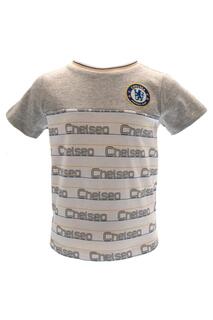 Футболка с гербом и полосками Chelsea FC, серый