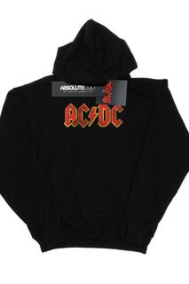 Толстовка красного цвета с потертым логотипом AC/DC, черный