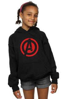 Толстовка с однотонным логотипом Avengers Assemble Marvel, черный