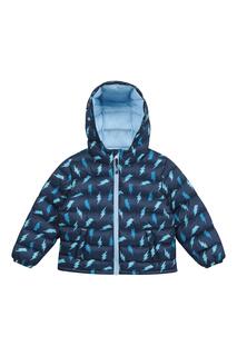 Детская куртка Seasons с принтом, водонепроницаемое стеганое пальто Mountain Warehouse, синий
