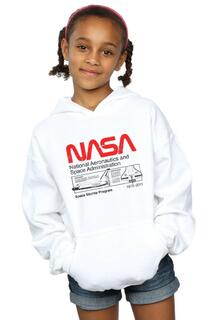 Классическая толстовка с капюшоном для космического корабля NASA, белый