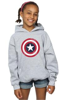 Толстовка с потертым щитом «Капитан Америка» Marvel, серый