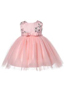 Вечернее платье с цветочной вышивкой Cinda, розовый