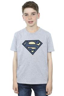 Синяя футболка с логотипом Superman цвета индиго DC Comics, серый