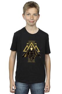 Черная футболка с золотыми символами Adam Rising DC Comics, черный