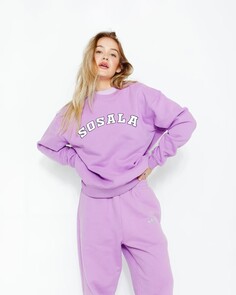 Свитшот Sosala Oversize, фиолетовый