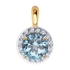 Подвеска SOKOLOV из золота с топазом и фианитами