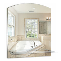 Зеркала для ванной комнаты зеркало для ванной Шанс Люкс 49,5х67 см с полкой фацетом 10 мм Silver Mirrors
