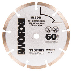 Полотна для дисковых пил диск пильный WORX 115х1,6х9,5мм алмазный
