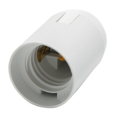 Патроны для лампочек патрон E27 пластик белый подвесной универсальной с крышкой Н-059