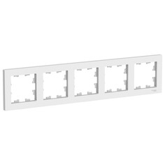 Рамки для розеток, выключателей, накладки декоративные рамка 5 постов Atlas Design белый Schneider Electric