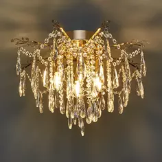 Люстра хрустальная подвесная Venere 81432/4C 4 лампы 13 м² цвет золотистый Natali Kovaltseva