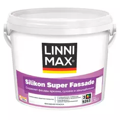 Краска фасадная Linnimax Silikon Super Fassade моющаяся матовая прозрачная база 3 2.35 л Без бренда
