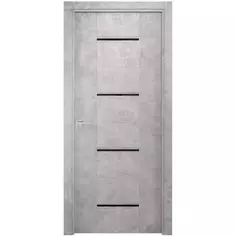 Дверь межкомнатная остекленная без замка и петель в комплекте Виктория 90x200 финиш-бумага цвет бетон