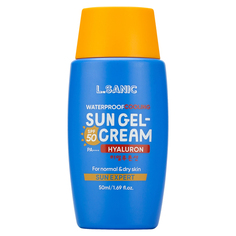 Солнцезащитный водостойкий увлажняющий гель-крем для лица с гиалуроновой кислотой SPF 50/PA++++ для нормальной, сухой и чувствительной кожи L.Sanic