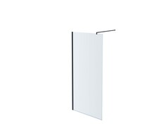 Душевая перегородка Aquatek Print Walk in AQ WIW Print 10020BL с держателем 100х200, стекло прозрачное черный принт, профиль черный Акватек