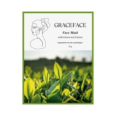 Маска для лица GRACE FACE Тканевая маска для лица увлажняющая и Успокаивающая с экстрактом зеленого чая 25.0