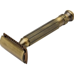 Станок для бритья PEARL SHAVING Т образный станок с закрытым гребнем L-55 Antique Brass 1.0