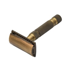 Станок для бритья PEARL SHAVING Т образный станок с закрытым гребнем SSH-05 Antique brass (Close comb) 1.0