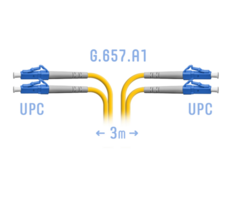 Кабель патч-корд волоконно-оптический SNR SNR-PC-LC/UPC-DPX-A-3m прямой LC/UPC - LC/UPC, SM (G.657.A1), Duplex, 3 метра