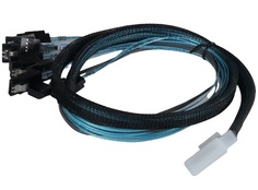 Кабель Procase CBL-SLSAS8-8SATA-10 для подключения корзин, SFF-8654 (Slimline SAS x8) к 8* SATA , 100 cm