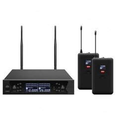 Микрофонная система Axelvox DWS7000HT (LT Bundle) AX-7000L UHF 710-726 MHz, 100 каналов, LCD дисплей, 2хИК порт, 2x поясных передатчика, 2x головной м