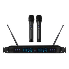 Микрофонная система Axelvox DWS7000HT (RT Bundle) AX-7000R UHF 710-726 MHz, 100 каналов, LCD дисплей, 2х ИК порт, 2 ручных микрофона, 2 держателя на с