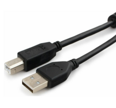 Кабель интерфейсный USB 2.0 Cablexpert AM/BM 1.8 м, Pro, экран, 2 феррит.кольца, черный