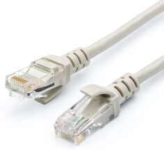 Кабель патч-корд U/UTP 5e кат. 10м. Atcom AT9167 литой, RJ45, серый