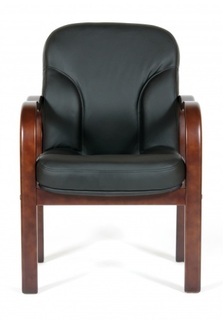 Кресло офисное Chairman 658 6025104 черное, натуральная кожа, до 100 кг