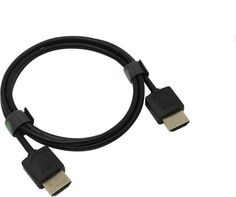 Кабель интерфейсный HDMI-HDMI GCR GCR-51594 1.0m HDMI 2.0, черный Slim, OD3.8mm, HDR 4:2:2, Ultra HD, 4K 60 fps 60Hz, 3D, AUDIO, 18.0 Гбит/с, 32/32 AW