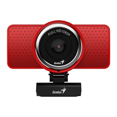 Веб-камера Genius ECam 8000 32200001407 red, 1080p Full HD, вращается на 360°, универсальное крепление, микрофон, USB