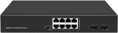 Коммутатор неуправляемый GIGALINK GL-SW-G005-08P 8PoE (802.3af/at) порта 1000Мбит/с, 7-8 порт до 250м cat6, 2 SFP порта 1000Мбит/с, 120W