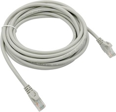 Кабель патч-корд U/UTP 6 кат. 5м Buro UTP-6-5M-G литой (molded), 4 пары, 24AWG, CCA, серый