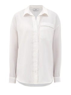 Блуза из тонкого хлопка и шелка с цепочками Punto Luce Peserico